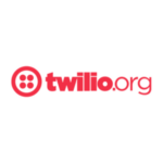 Twilio.org logo which is a red circle with four dots in it and the words twilio dot org